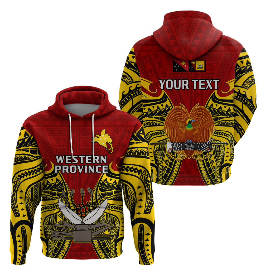 Custom Papua New Guinea Hoodie Western Province Mix Coat Of Arms Polynesian Art LT14