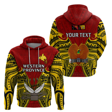 Custom Papua New Guinea Hoodie Western Province Mix Coat Of Arms Polynesian Art LT14