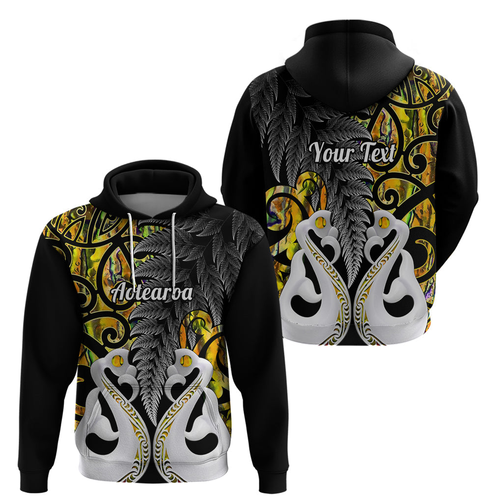 Custom New Zealand Hoodie Te Manaia Mangopare Maori And Fern Gold Style LT14