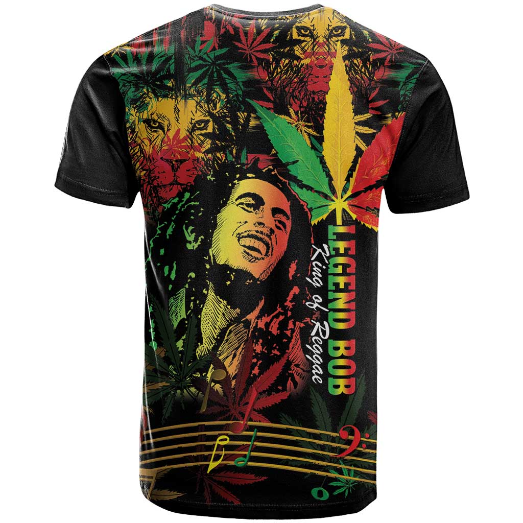 King Of Reggae Legend Bob T shirt Rasta Cannabis LT14
