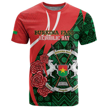 Personalized Burkina Faso Republic Day T shirt Bogolan Mudcloth - Coat Of Arms Design LT14