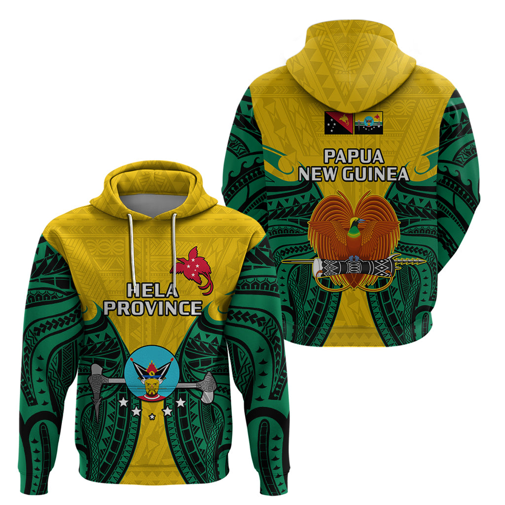 Papua New Guinea Hoodie Hela Province Mix Coat Of Arms Polynesian Art LT14