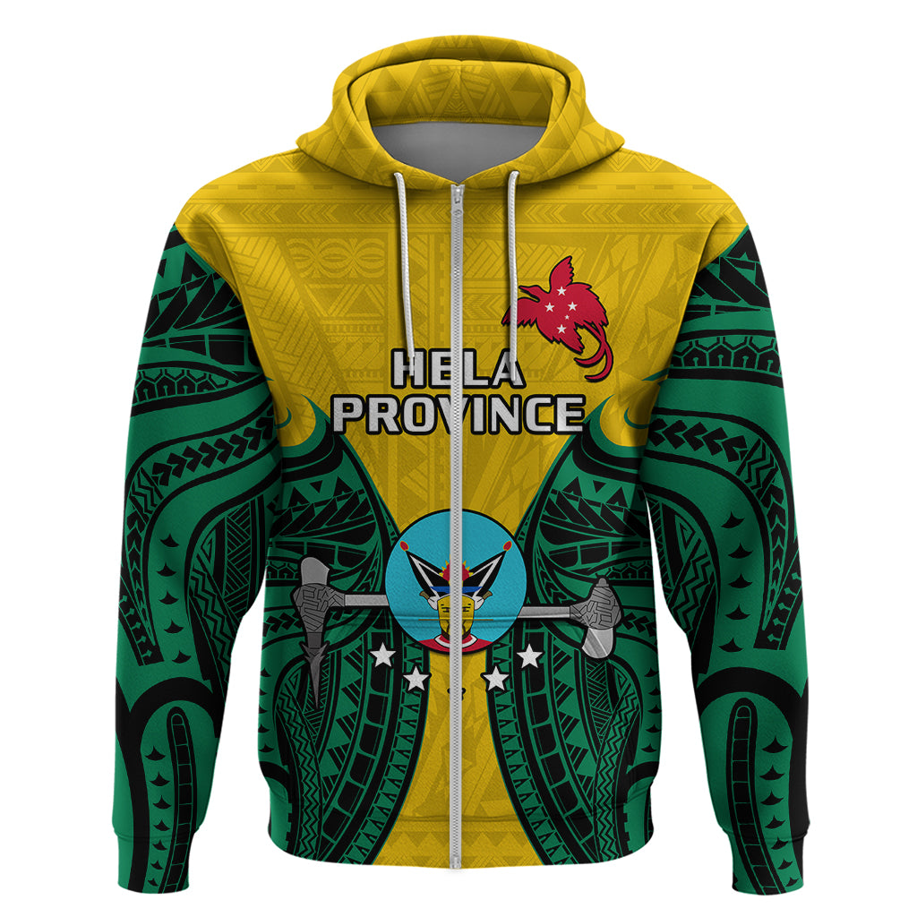 Papua New Guinea Hoodie Hela Province Mix Coat Of Arms Polynesian Art LT14