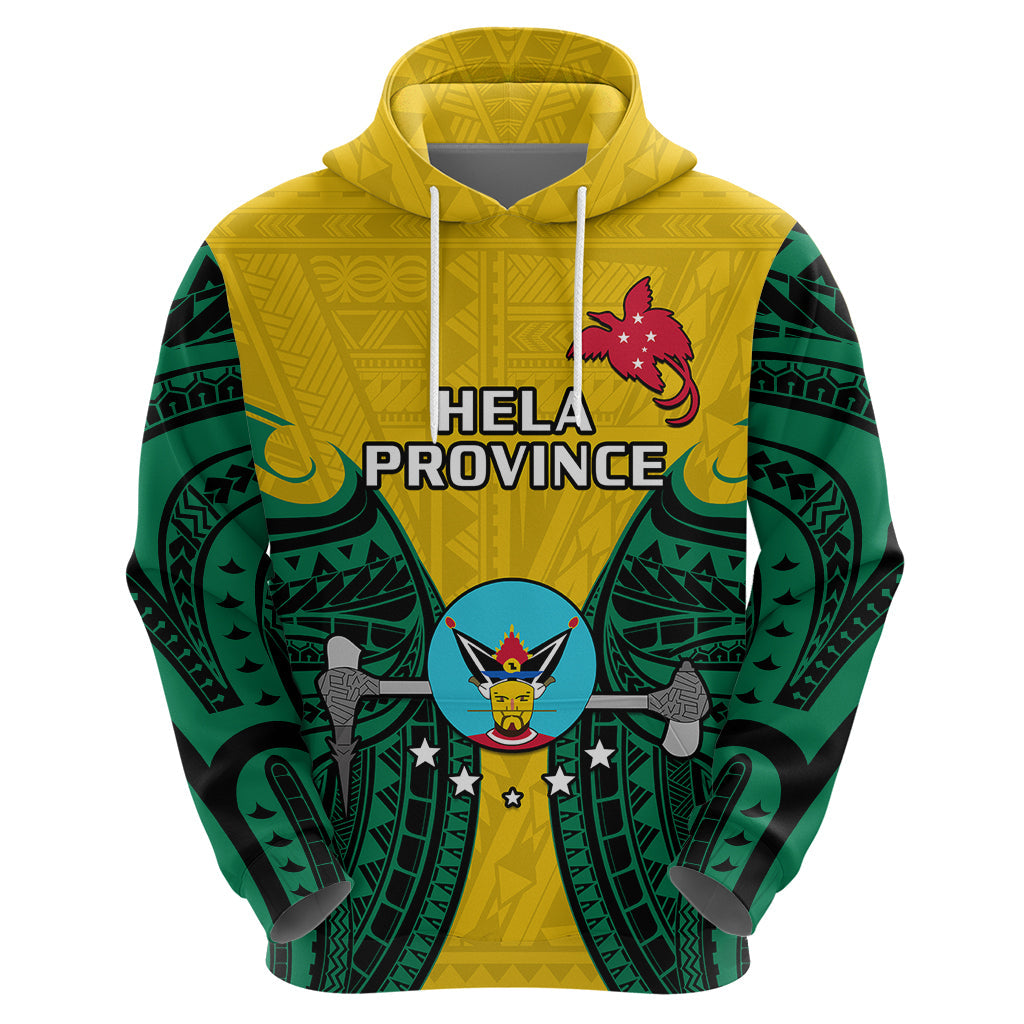 Custom Papua New Guinea Hoodie Hela Province Mix Coat Of Arms Polynesian Art LT14