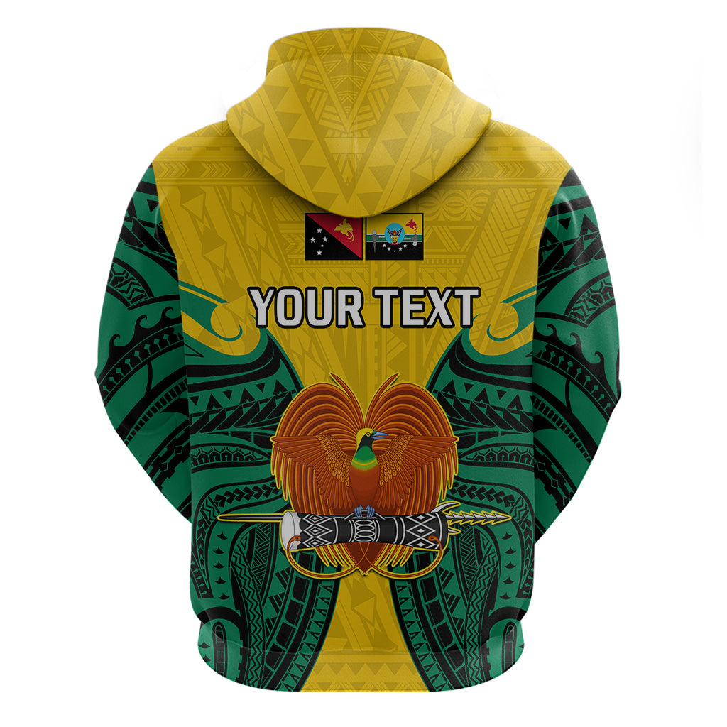 Custom Papua New Guinea Hoodie Hela Province Mix Coat Of Arms Polynesian Art LT14