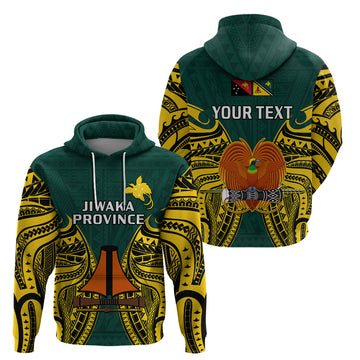 Custom Papua New Guinea Hoodie Jiwaka Province Mix Coat Of Arms Polynesian Art LT14