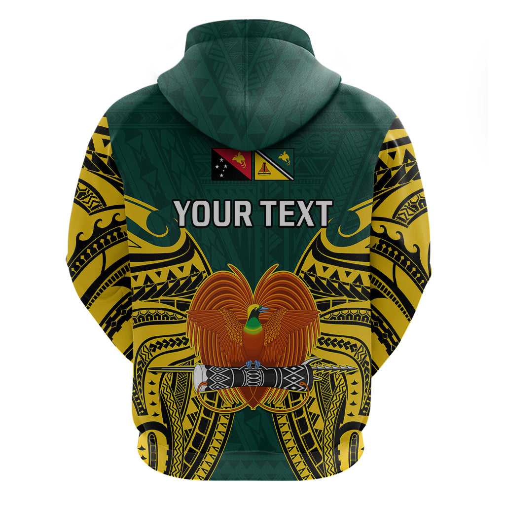 Custom Papua New Guinea Hoodie Jiwaka Province Mix Coat Of Arms Polynesian Art LT14