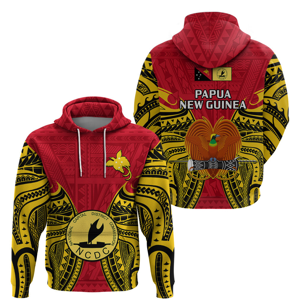 Papua New Guinea Hoodie National Capital District Mix Coat Of Arms Polynesian Art LT14