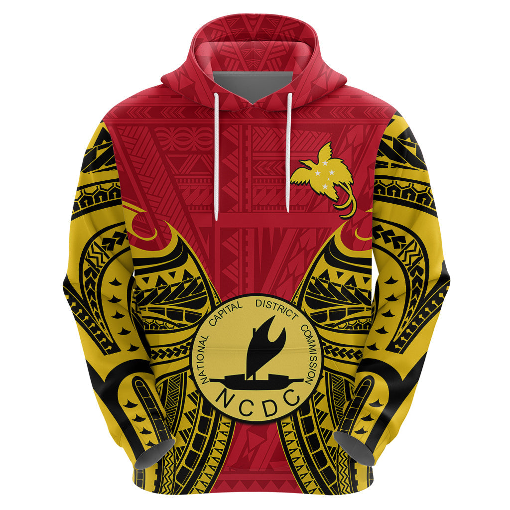 Papua New Guinea Hoodie National Capital District Mix Coat Of Arms Polynesian Art LT14