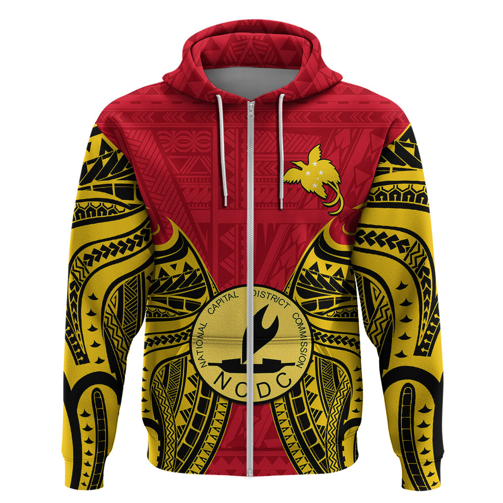 Custom Papua New Guinea Hoodie National Capital District Mix Coat Of Arms Polynesian Art LT14
