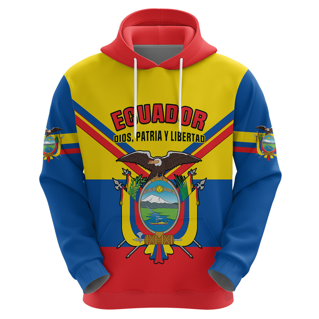 Personalised Ecuador Hoodie Ecuadorian Coat Of Arms Yellow Version LT14