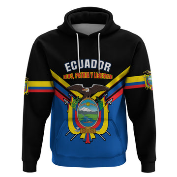Ecuador Hoodie Ecuadorian Coat Of Arms Black Version LT14