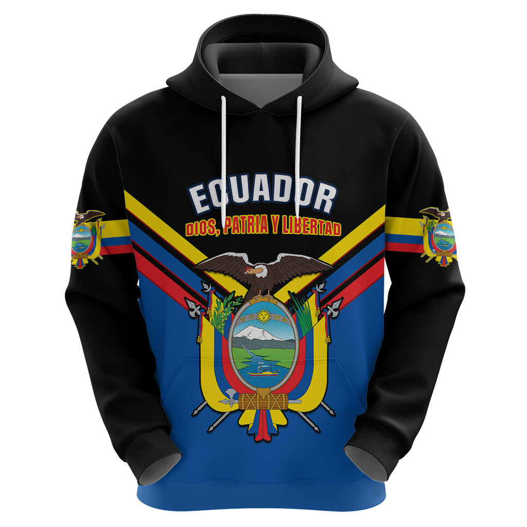 Ecuador Hoodie Ecuadorian Coat Of Arms Black Version LT14