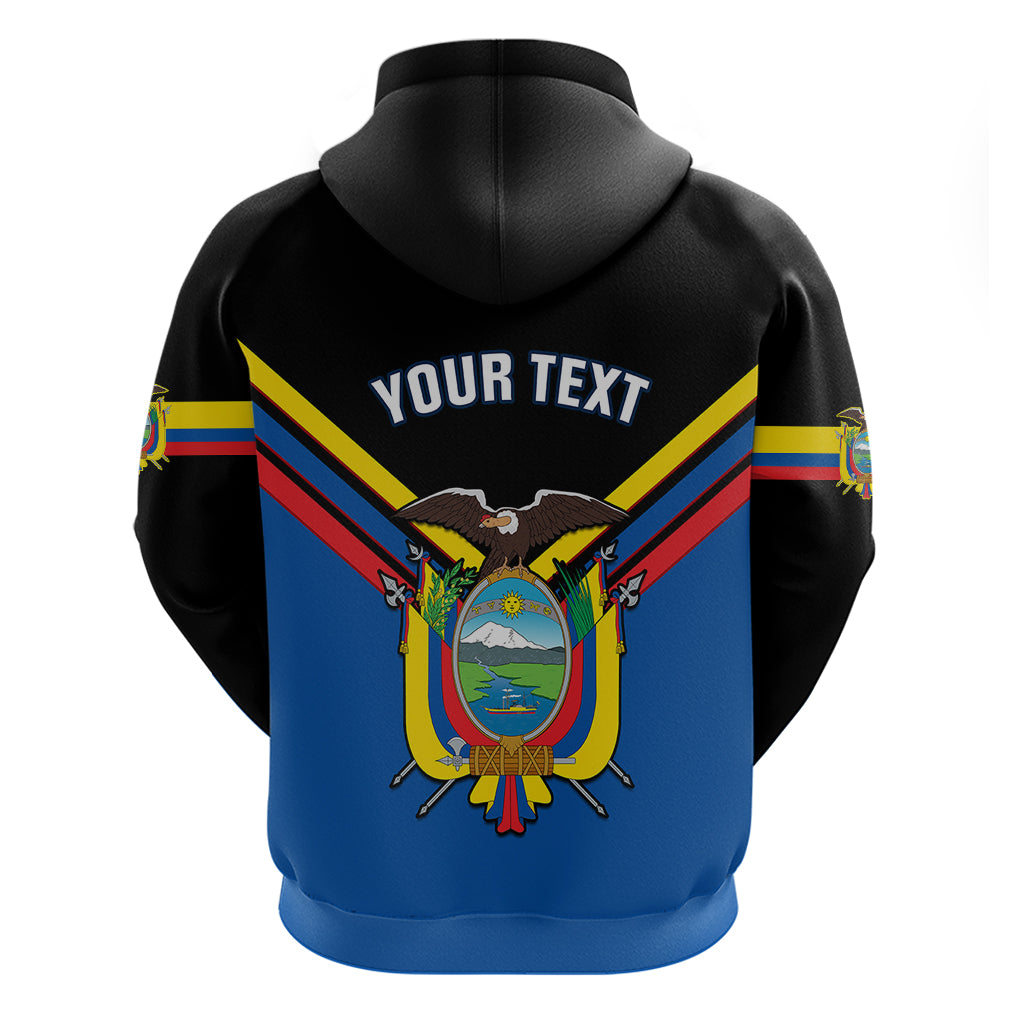 Personalised Ecuador Hoodie Ecuadorian Coat Of Arms Black Version LT14