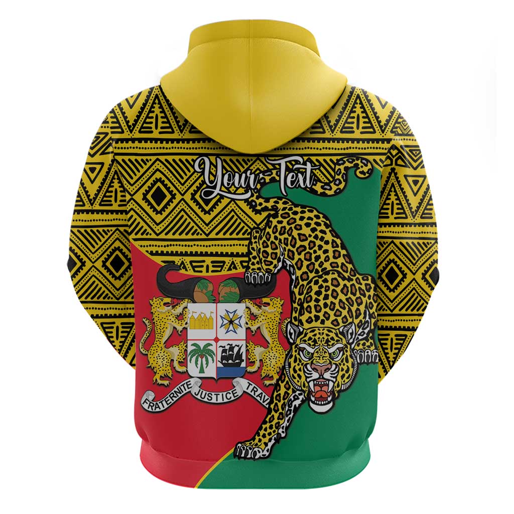 Personalised Benin National Day Hoodie Coat Of Arms With Leopard African Pattern LT14