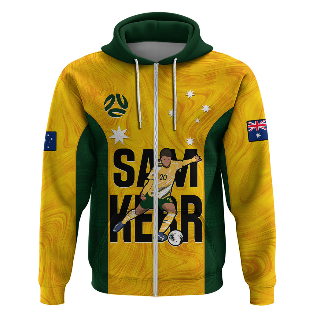 Custom Australia Soccer Hoodie Sam Kerr Matildas Proud 2023 World Cup Yellow LT14