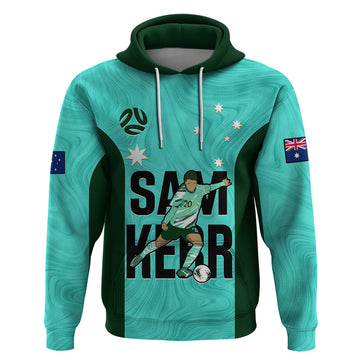 Custom Australia Soccer Hoodie Sam Kerr Matildas Proud 2023 World Cup Turquoise LT14