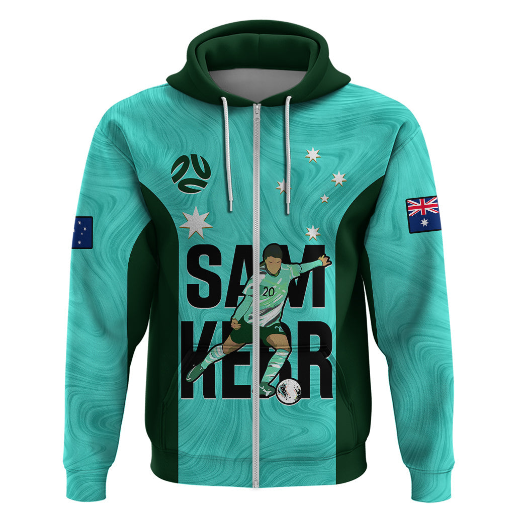 Custom Australia Soccer Hoodie Sam Kerr Matildas Proud 2023 World Cup Turquoise LT14