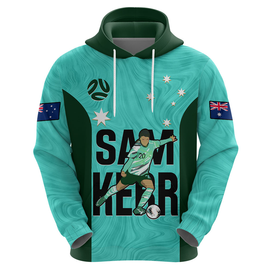 Custom Australia Soccer Hoodie Sam Kerr Matildas Proud 2023 World Cup Turquoise LT14