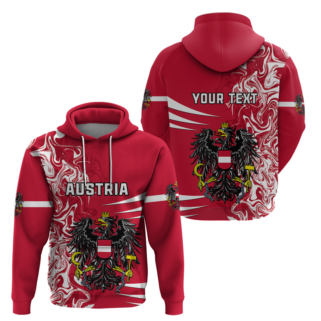 Personalised Austria Hoodie Austrian Coat Of Arms Simple Style LT14