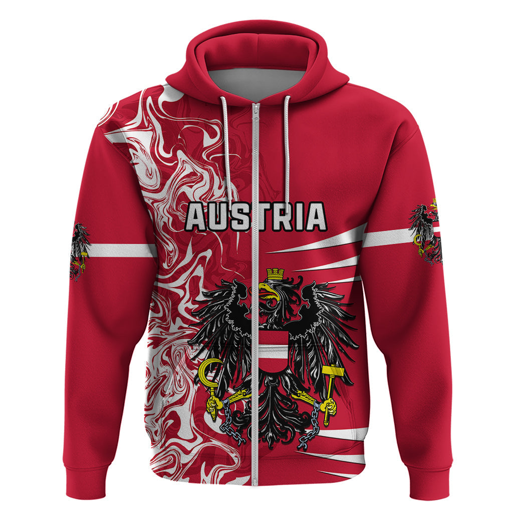 Personalised Austria Hoodie Austrian Coat Of Arms Simple Style LT14