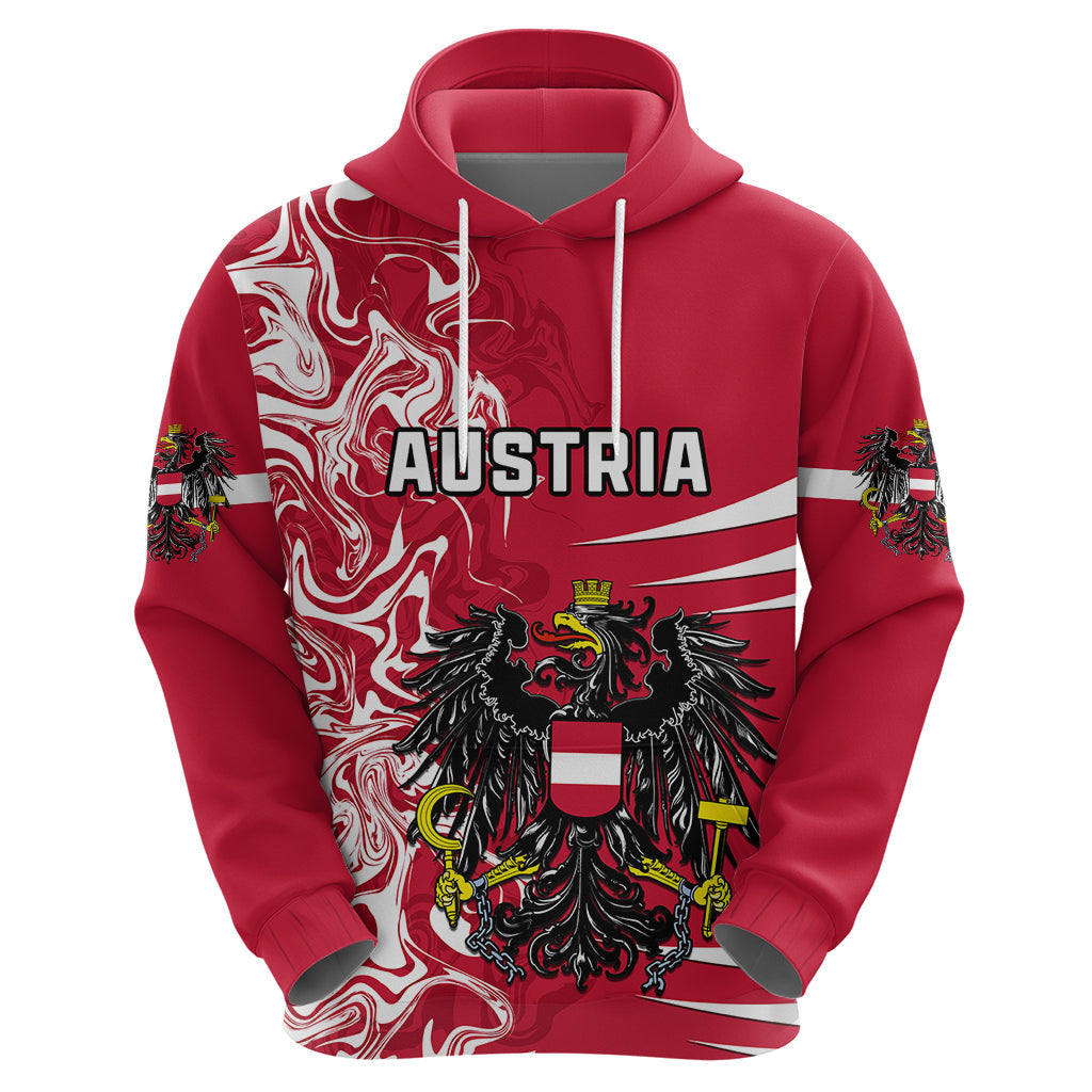 Personalised Austria Hoodie Austrian Coat Of Arms Simple Style LT14