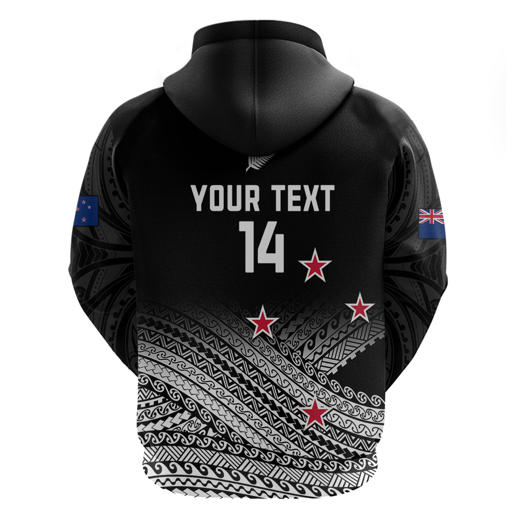 Personalised Aotearoa Football Hoodie Go New Zealand Maori Fern Pattern LT14