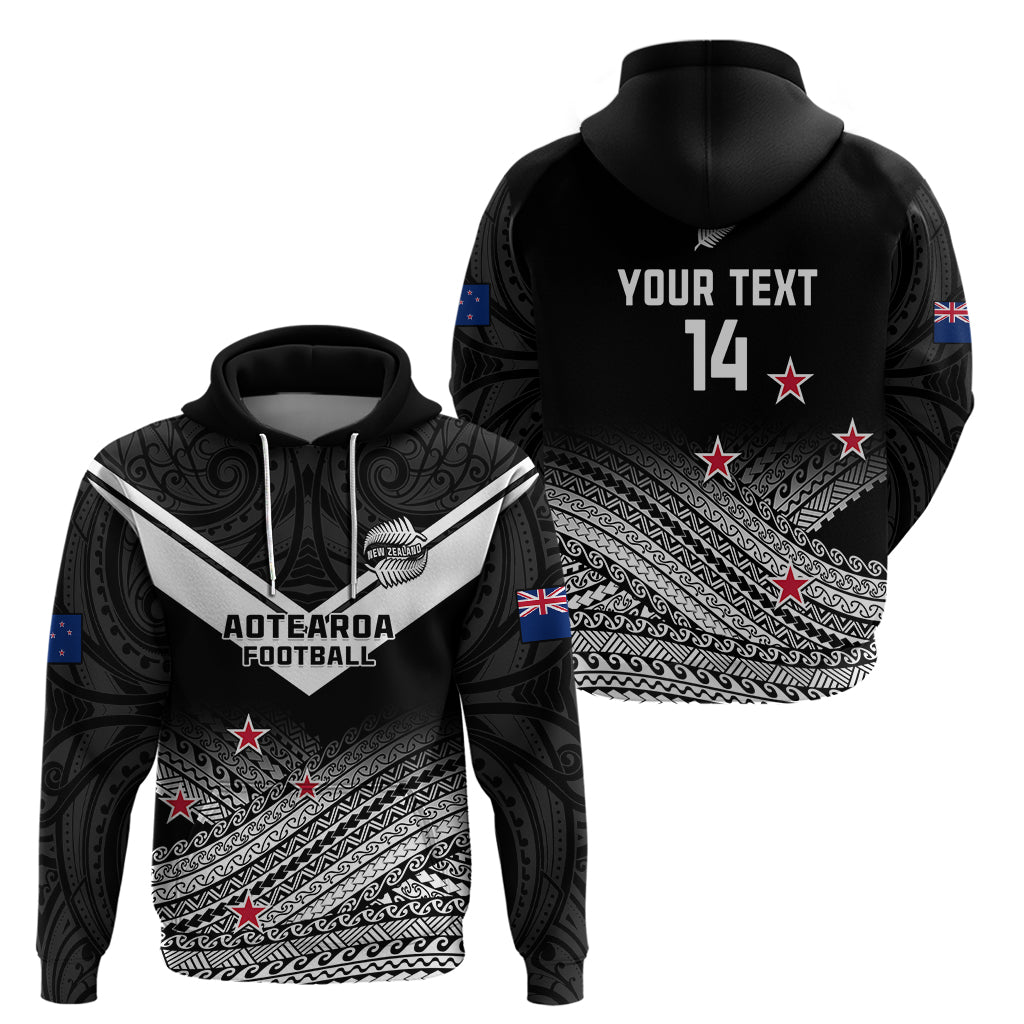 Personalised Aotearoa Football Hoodie Go New Zealand Maori Fern Pattern LT14
