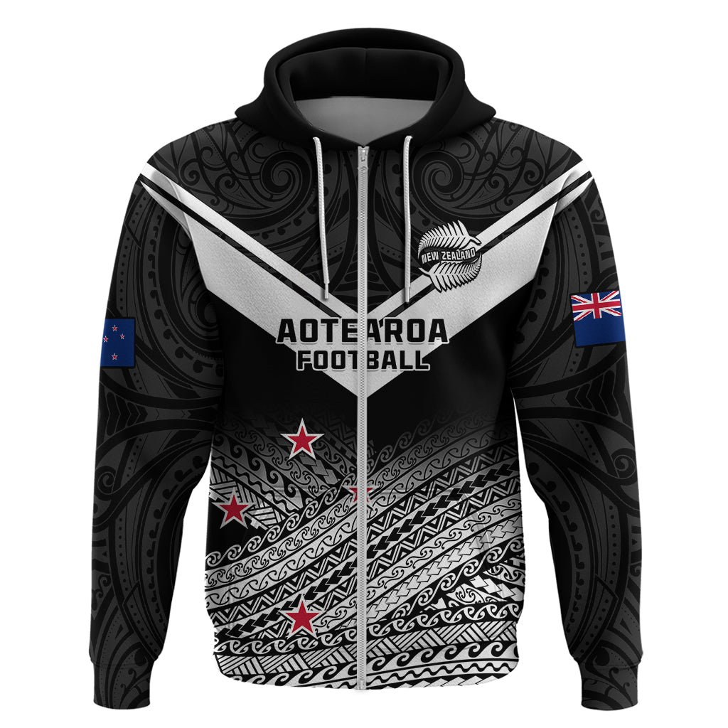 Personalised Aotearoa Football Hoodie Go New Zealand Maori Fern Pattern LT14