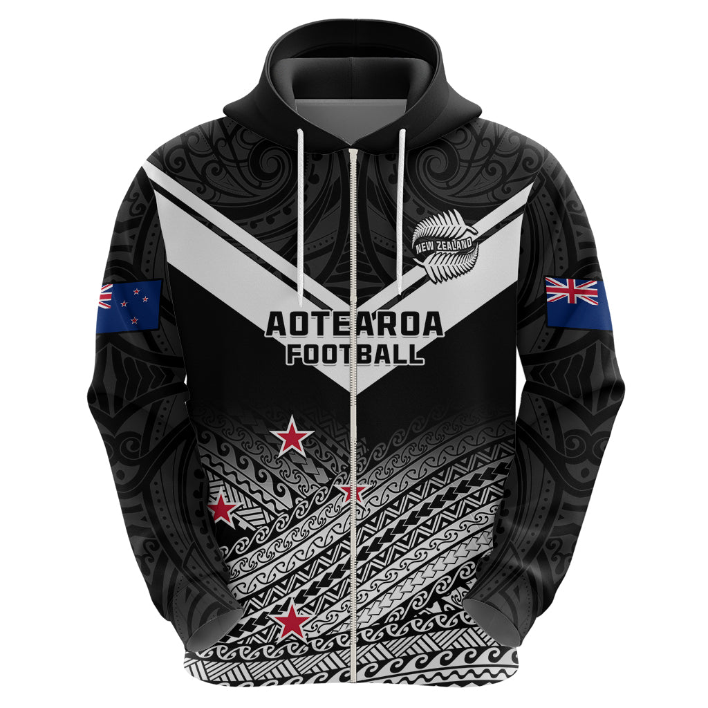 Personalised Aotearoa Football Hoodie Go New Zealand Maori Fern Pattern LT14