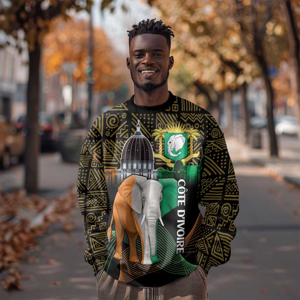 Personalized Cote dIvoire Independence Day Sweatshirt Ivory Coast Elephant African Pattern LT14