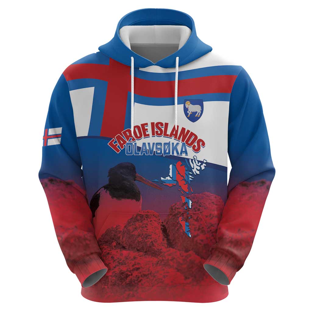 Faroe Islands National Day Hoodie Olavsoka Faroes Map With Tjaldur LT14