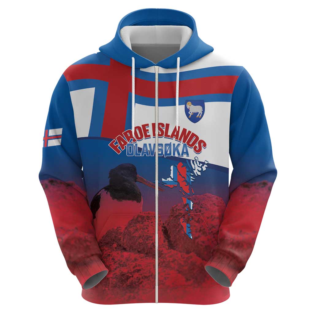 Faroe Islands National Day Hoodie Olavsoka Faroes Map With Tjaldur LT14