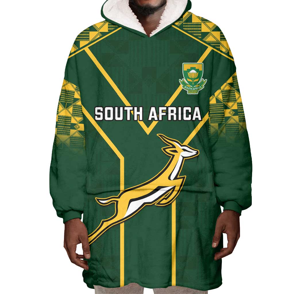 South Africa Rugby Wearable Blanket Hoodie Go Champions Springboks LT14