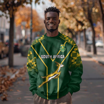 Custom South Africa Rugby Sweatshirt Go Champions Springboks LT14