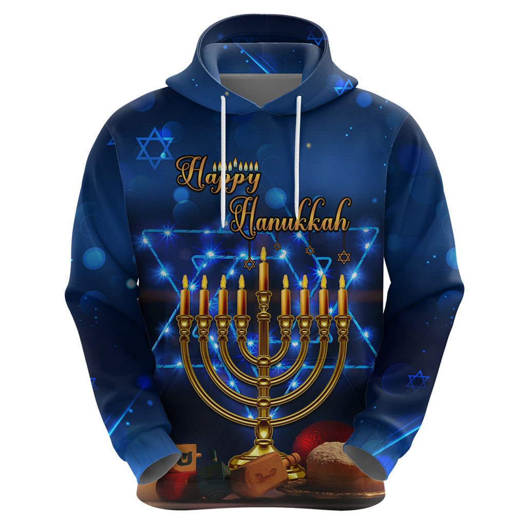 Personalised Hanukkah Hoodie Menorah Happy Jewish Holiday LT14