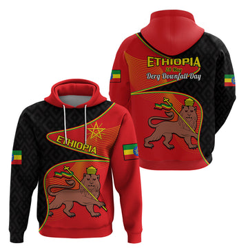 Ethiopia Derg Downfall Day Hoodie Ethiopian Lion of Judah LT14