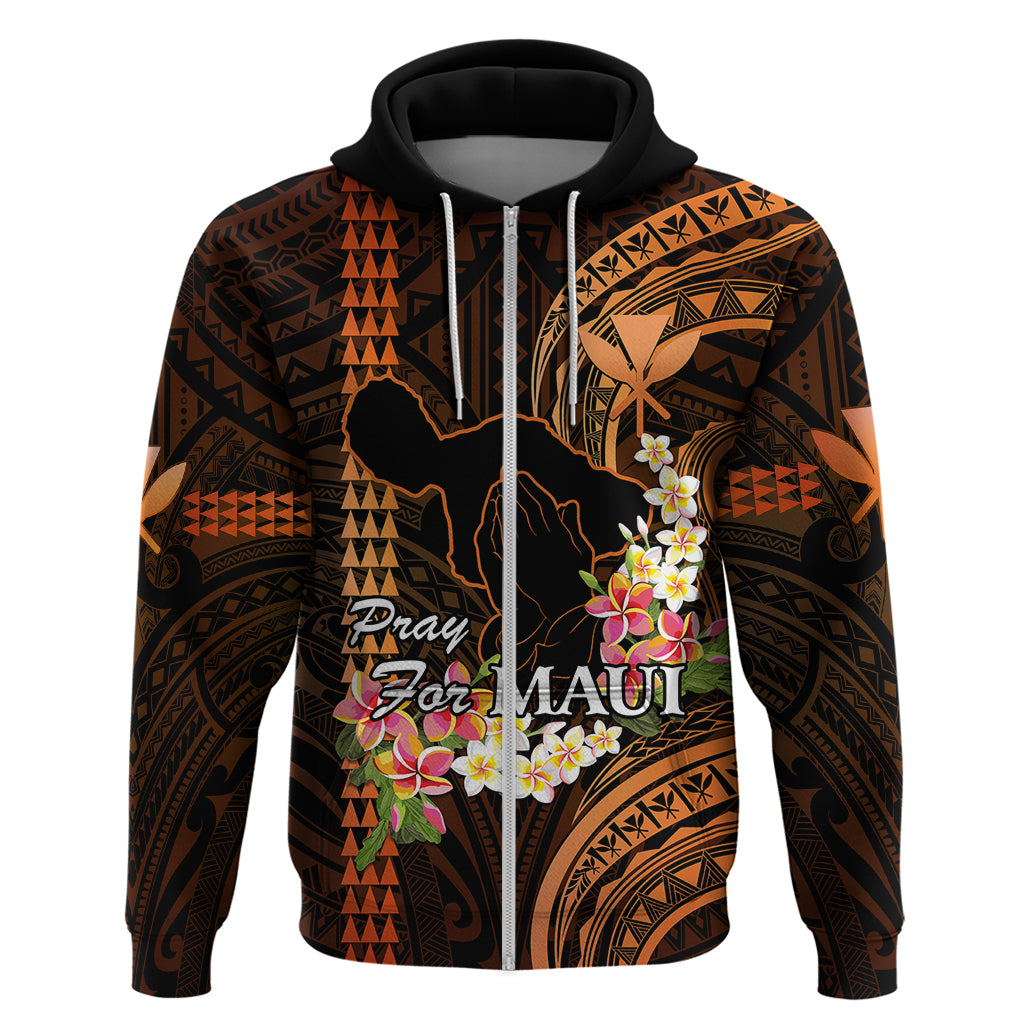 Hawaii Hoodie Pray For Maui Hawaiian Plumeria Be Strong Gold Verison LT14
