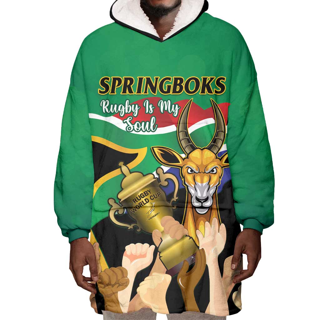 South Africa Special Holiday Wearable Blanket Hoodie Springboks Champions Celebration Rugby Is My Soul LT14