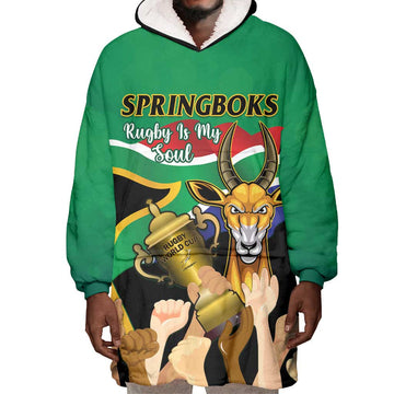 South Africa Special Holiday Wearable Blanket Hoodie Springboks Champions Celebration Rugby Is My Soul LT14