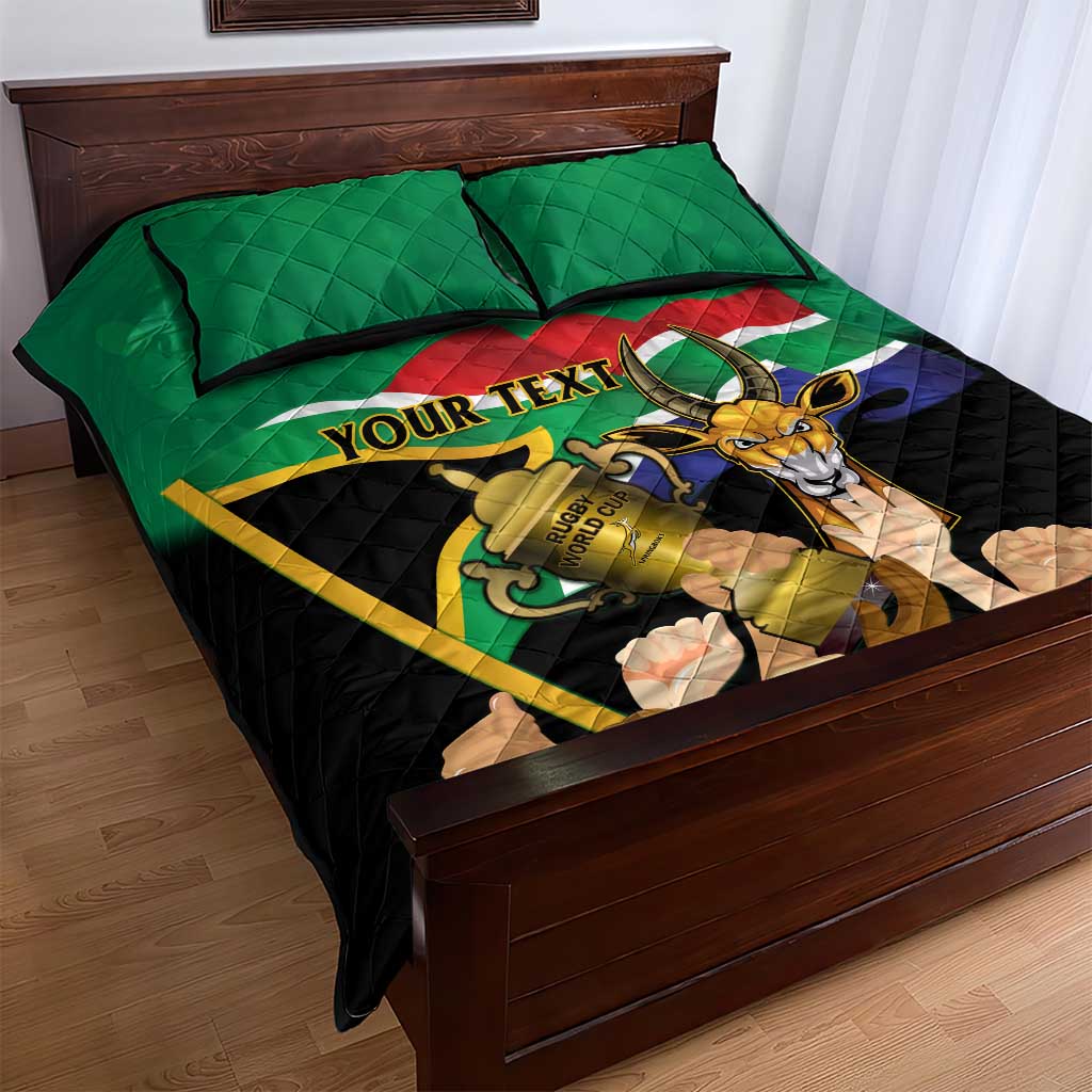 Personalised South Africa Special Holiday Quilt Bed Set Springboks Champions Celebration Rugby Is My Soul LT14