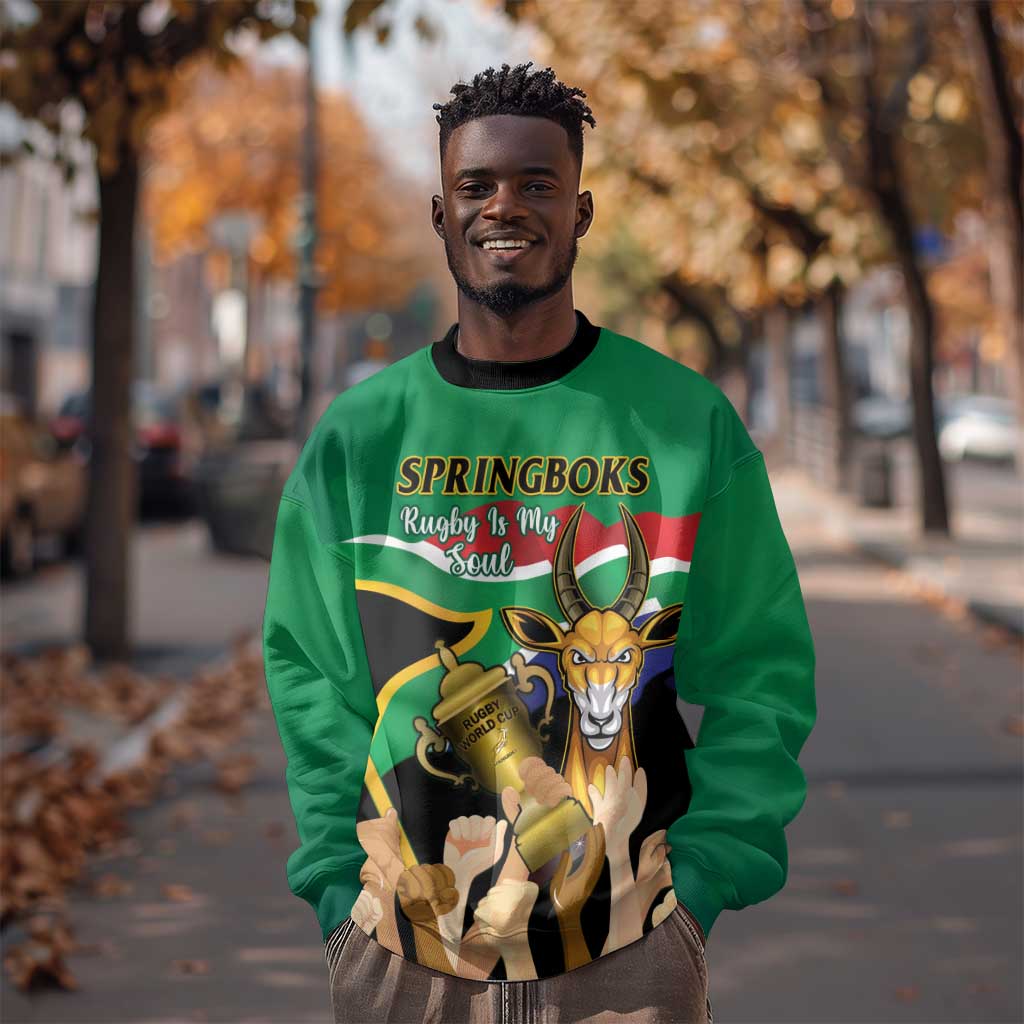 Personalised South Africa Special Holiday Sweatshirt Springboks Champions Celebration Rugby Is My Soul LT14