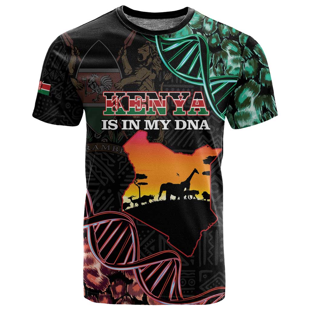 Afro Kenya T shirt Kenyan Is In My DNA - Jamhuri Day LT14