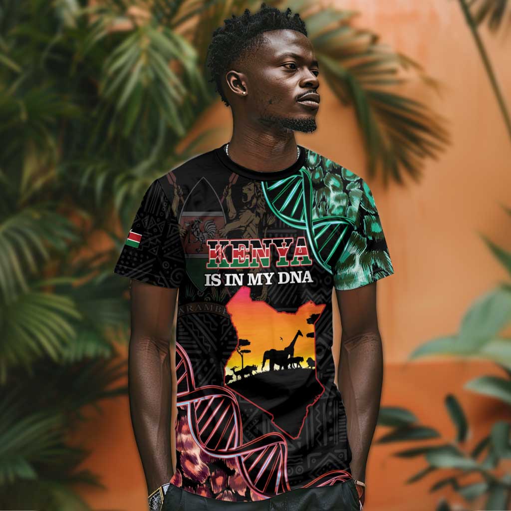 Afro Kenya T shirt Kenyan Is In My DNA - Jamhuri Day LT14