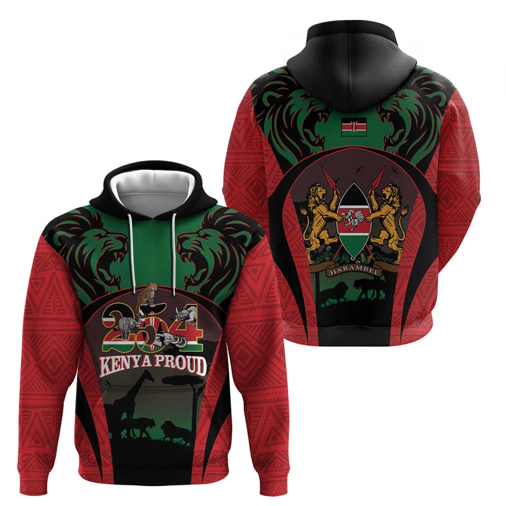 Proud Kenya 254 Hoodie Kenyan Safari Animals LT14