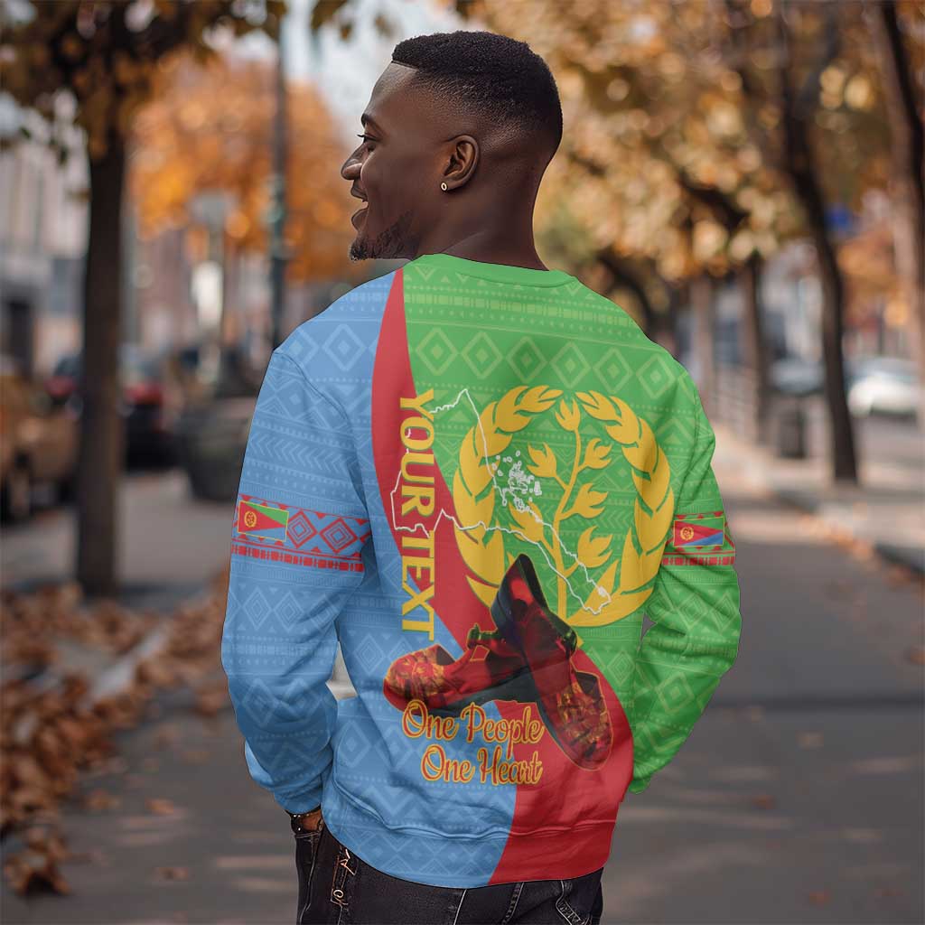 Personalised Eritrea Independence Day Sweatshirt Shida Shoes Olive Branch African Pattern LT14