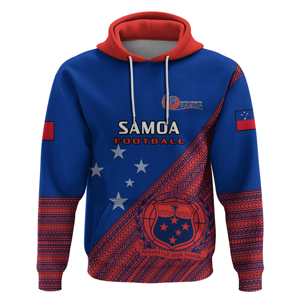 Personalised Samoa Football Hoodie Samoan Coat Of Arm Polynesian Sporty Style LT14