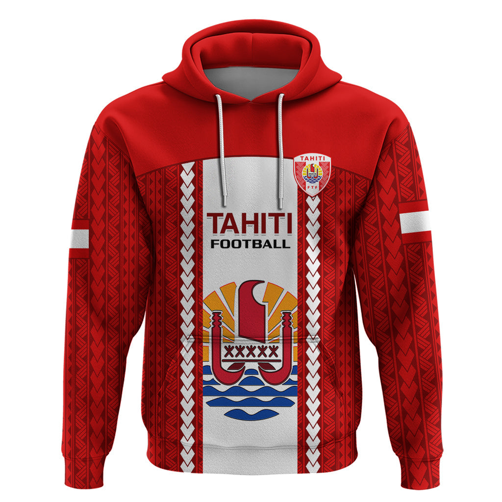 Personalised Tahitian Football Hoodie Tahiti Coat Of Arm Polynesian Sporty Style LT14