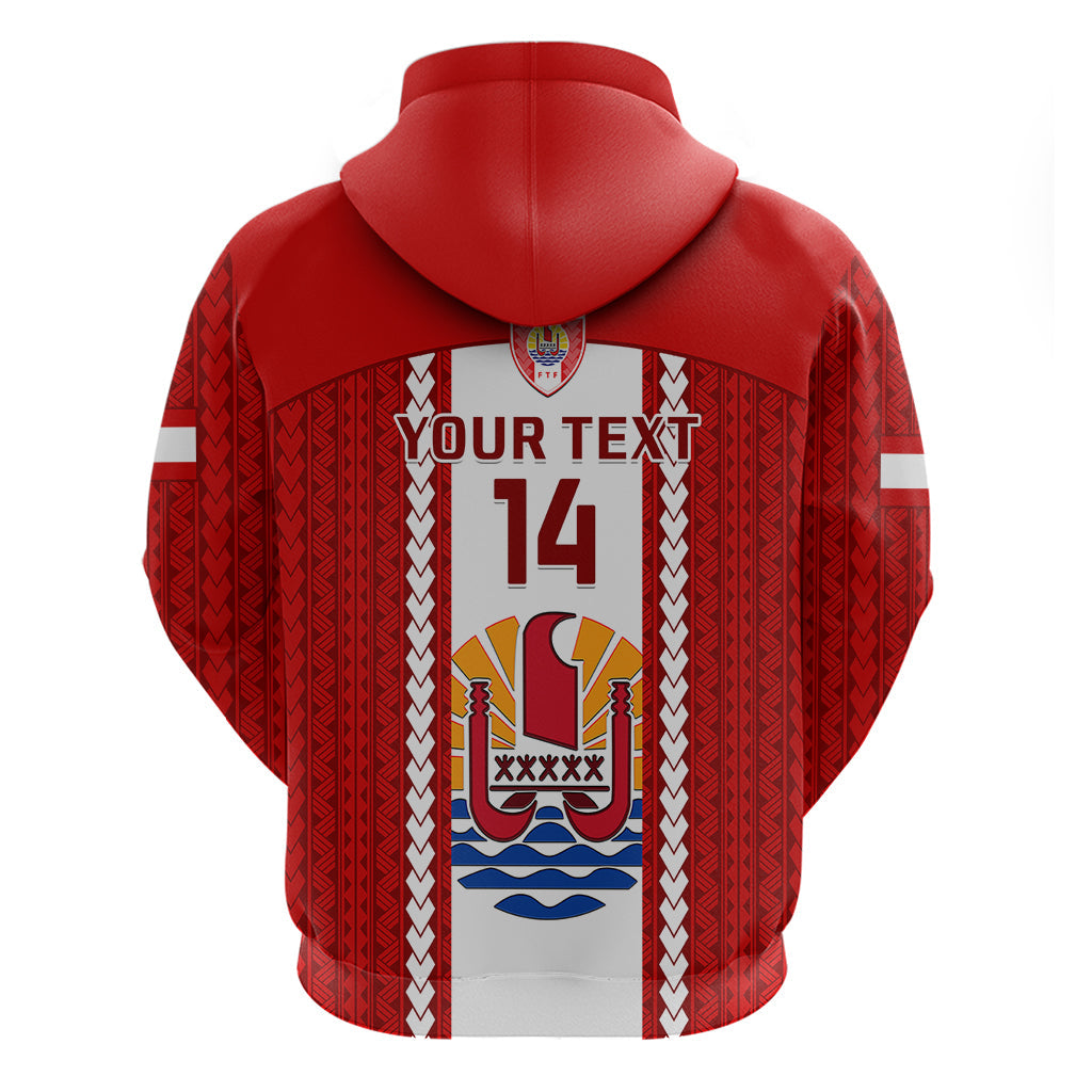 Personalised Tahitian Football Hoodie Tahiti Coat Of Arm Polynesian Sporty Style LT14