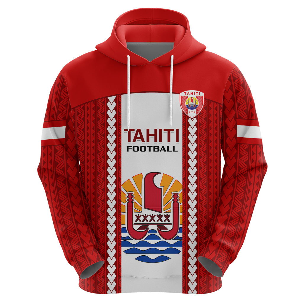Personalised Tahitian Football Hoodie Tahiti Coat Of Arm Polynesian Sporty Style LT14